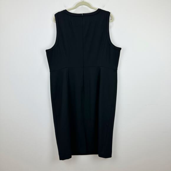 J.Crew Sheath Dress Four Season Stretch Minimalist Office Work Black US 22 NWT - Picture 9 of 13